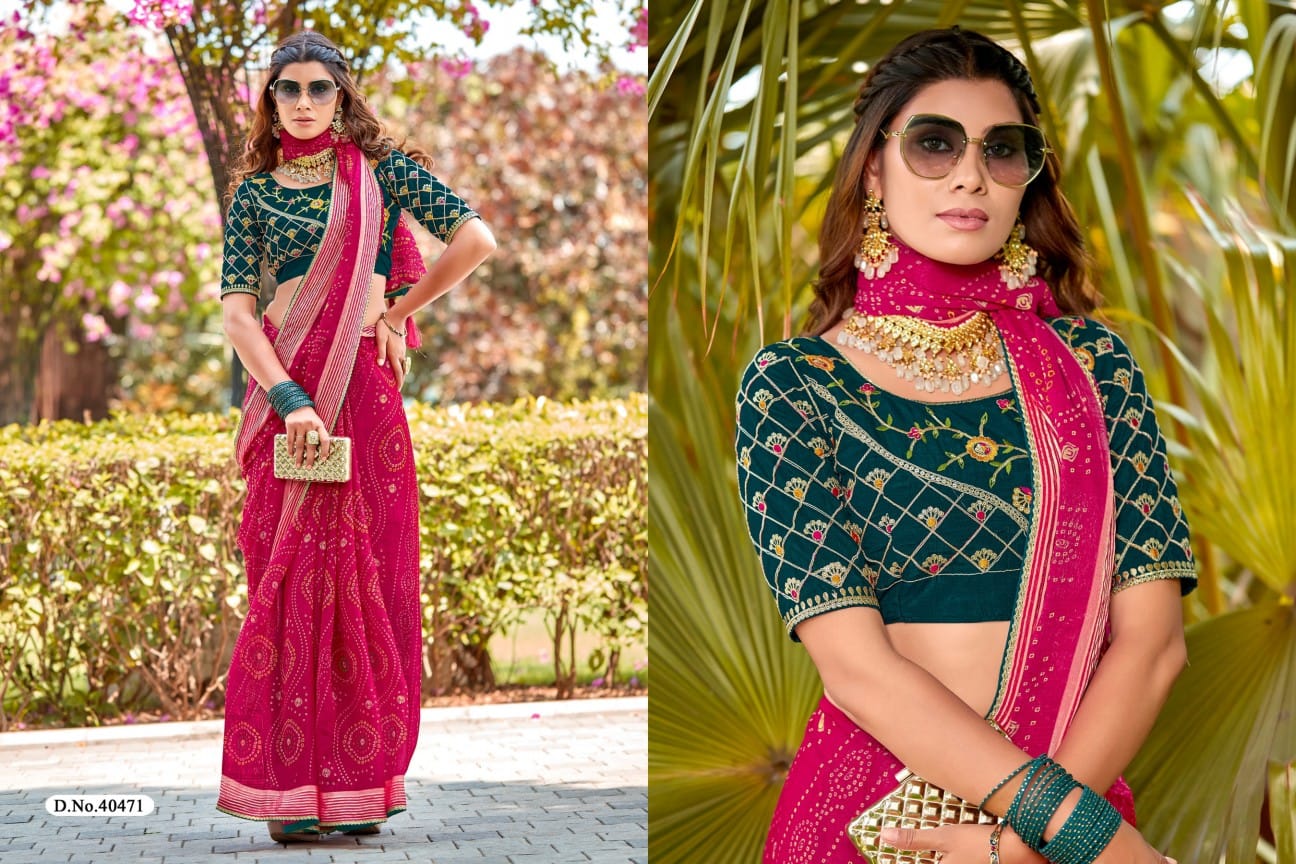 Vishala 2 By 5D Designer Viscose Border Chiffon Sarees Wholesale Market In Surat